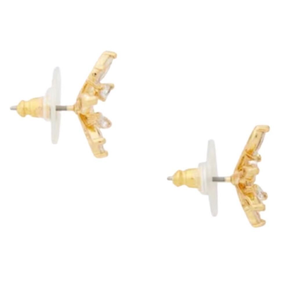 NWT KATE SPADE Snow Day Cubic Zirconia Gold Snowflake Stud Earrings - Picture 8 of 10
